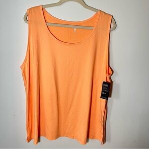Ideology Plus Size Orange Sherbet Sleeveless Relaxed Tank Top Size 3X NWT